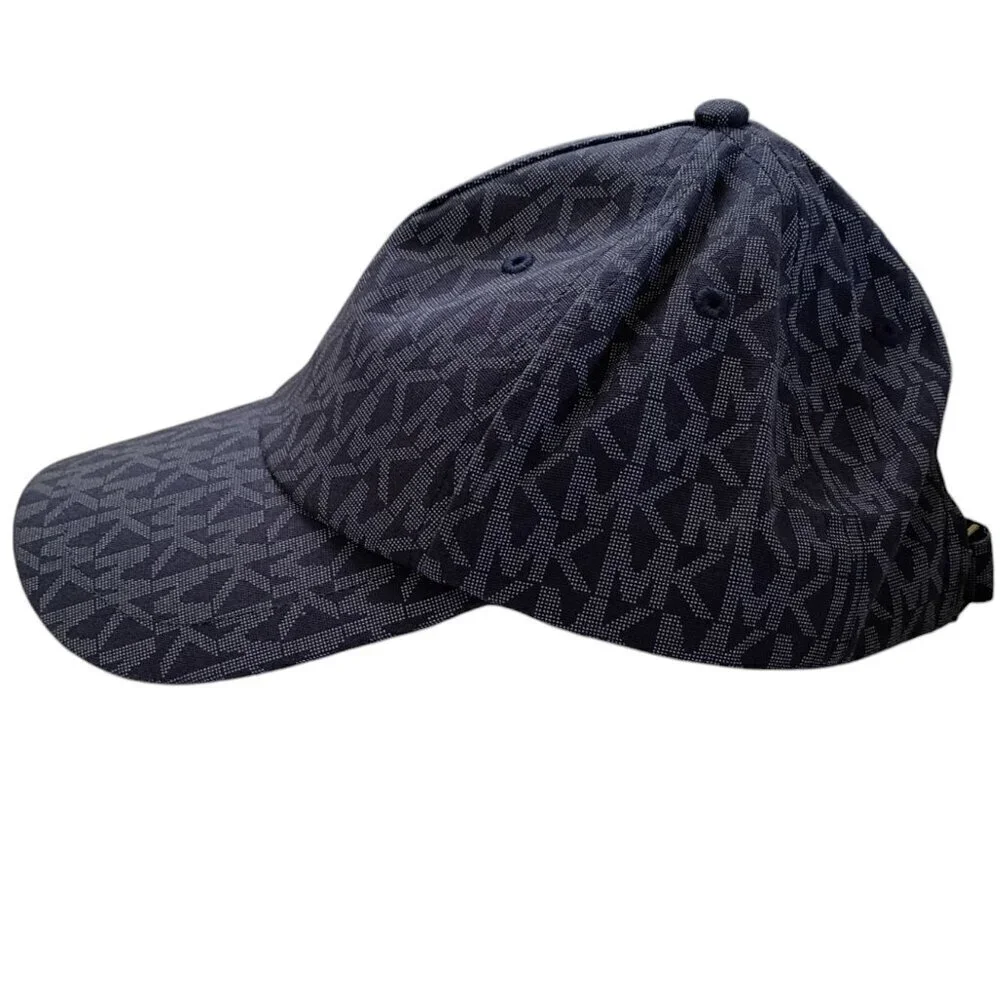 Michael Kors Women's Blue Cotton Adjustable Logo Cap - One Size